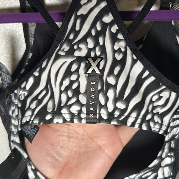 NWT- SAVAGE x FENTY- 1-ON-1 BODYSUIT-BLACK CAVIAR X INSTINCTS PRINT-Size XS - Picture 16 of 16